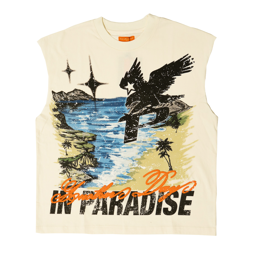 PARADISO ISLAND MUSCLE TEE LOST IN PARADISE