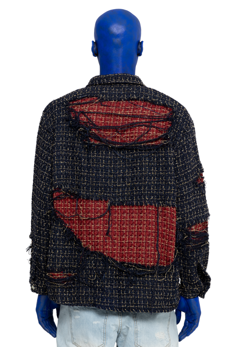 DISTRESSED DOUBLE LAYER FLANNEL WNTD APPAREL