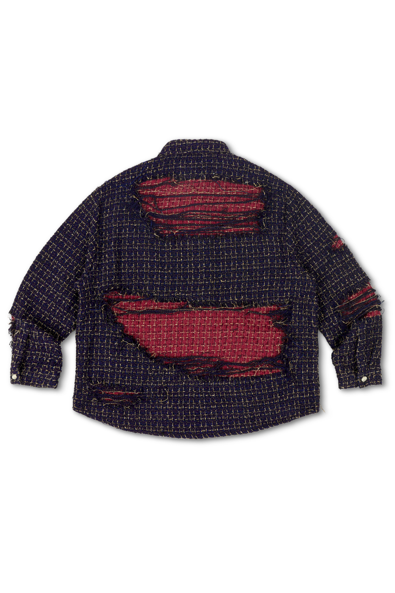 DISTRESSED DOUBLE LAYER FLANNEL WNTD APPAREL