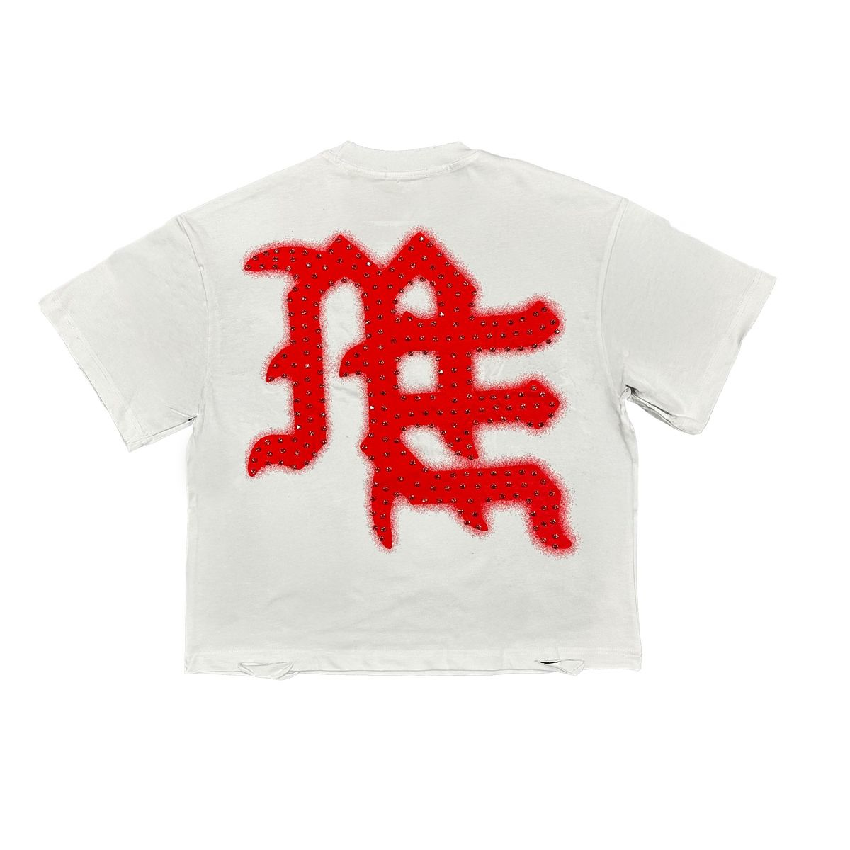 "END" RHINESTONE TEE MIXED EMOTION