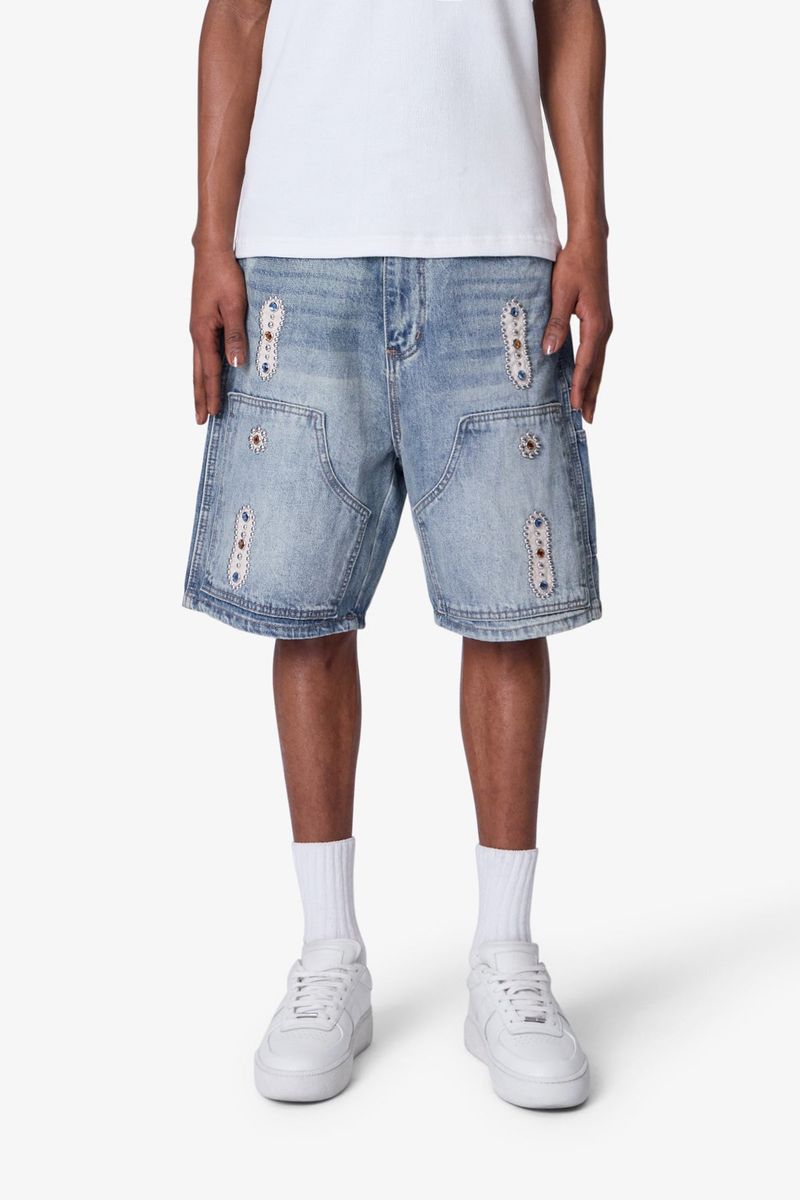 WESTERN JEWEL DENIM SHORT MNML