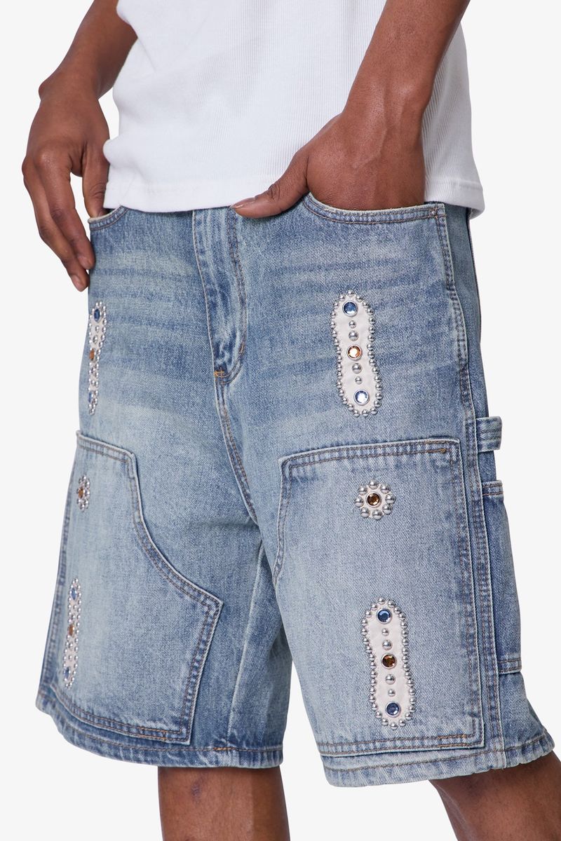 WESTERN JEWEL DENIM SHORT MNML