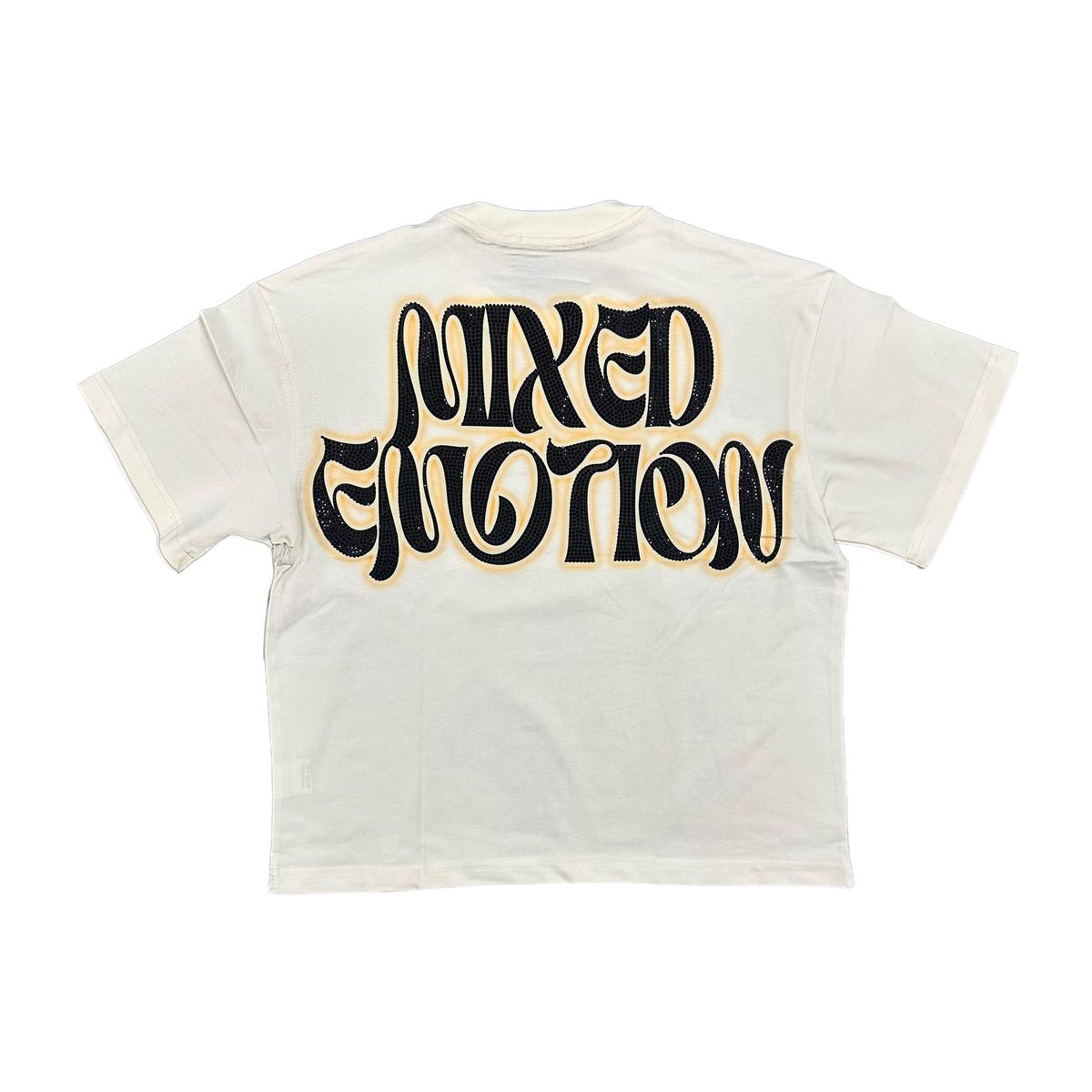 CREAM TWIN RHINESTONE TEE MIXED EMOTION