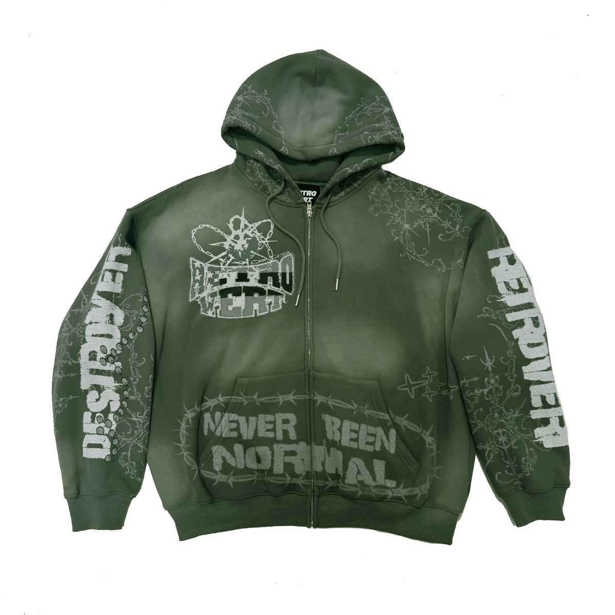DESTROYER ZIP UP HOODIE RETROVERT