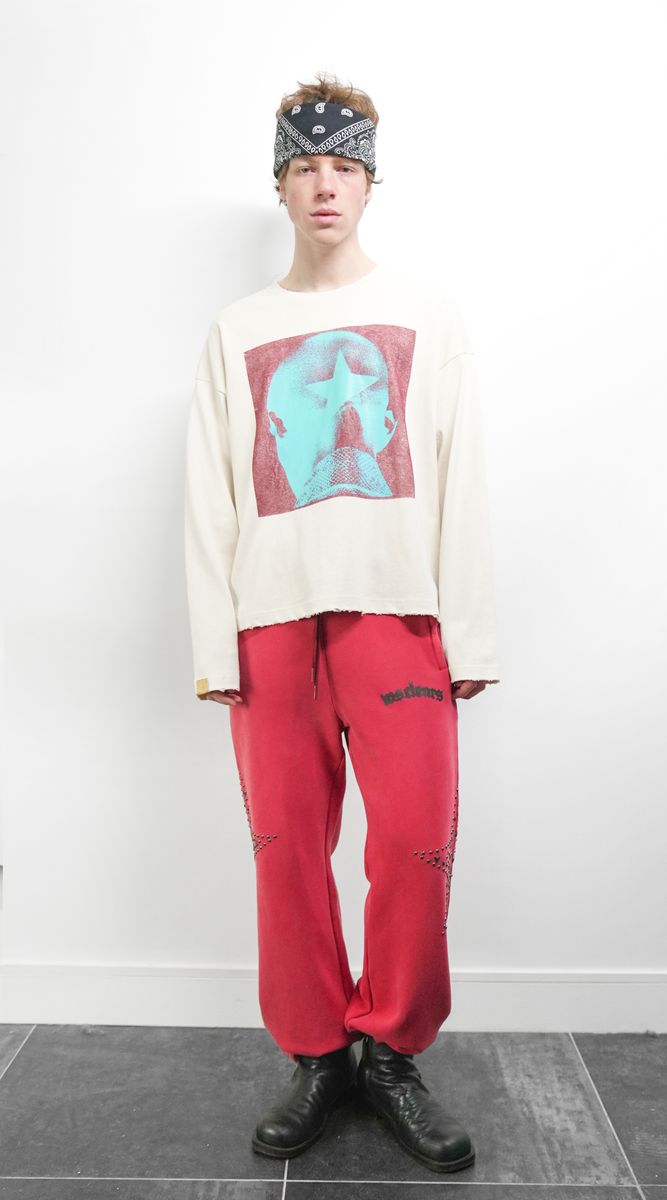 STUDDED STAR HEAD L/S TEE W.S.C