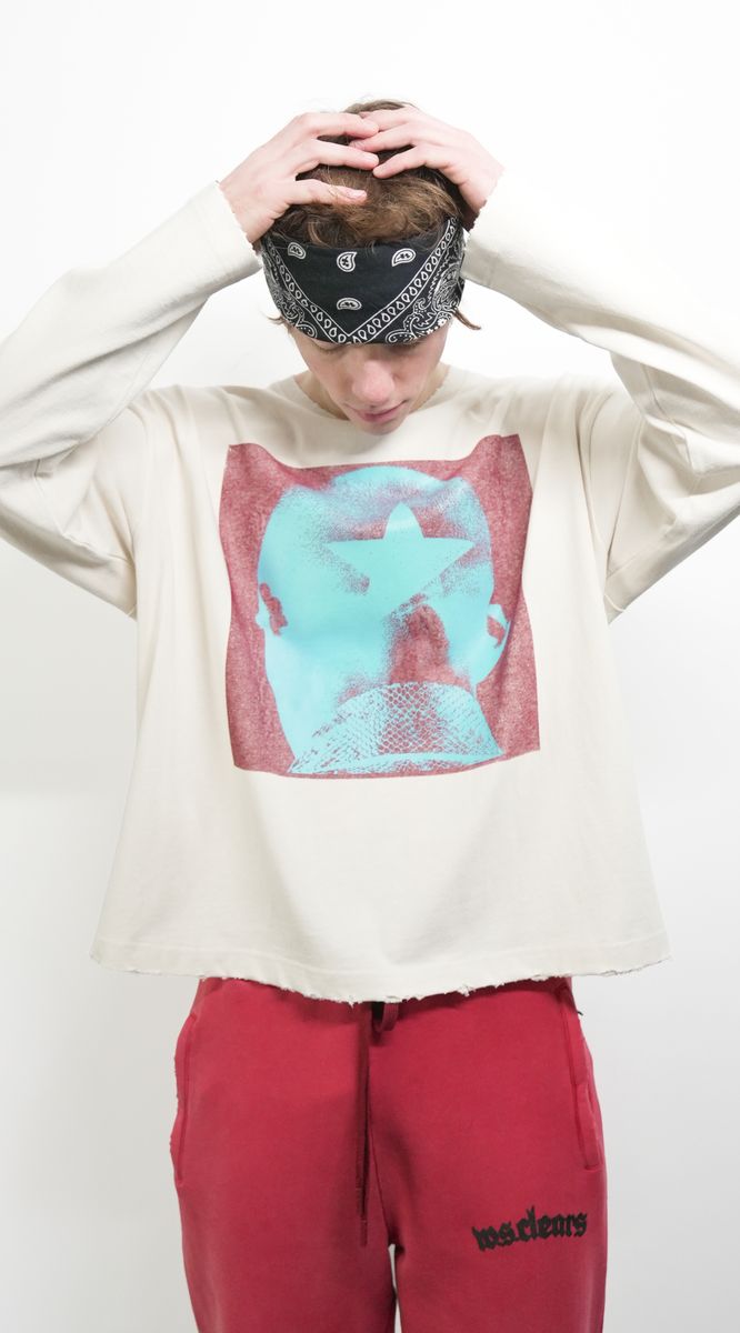 STUDDED STAR HEAD L/S TEE W.S.C