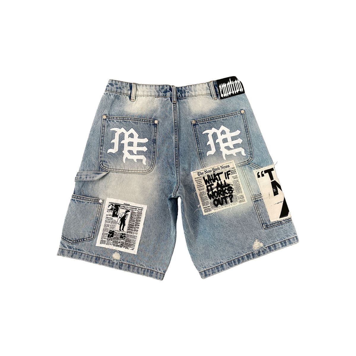 "AI" DENIM SHORTS MIXED EMOTION