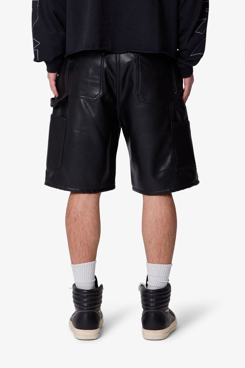 BAGGY IRON CROSS LEATHER SHORT MNML