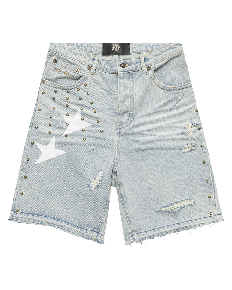 HALF STAR DENIM SHORTS W.S.C