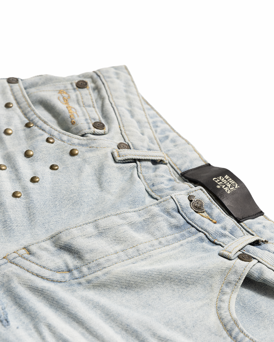 HALF STAR DENIM SHORTS W.S.C