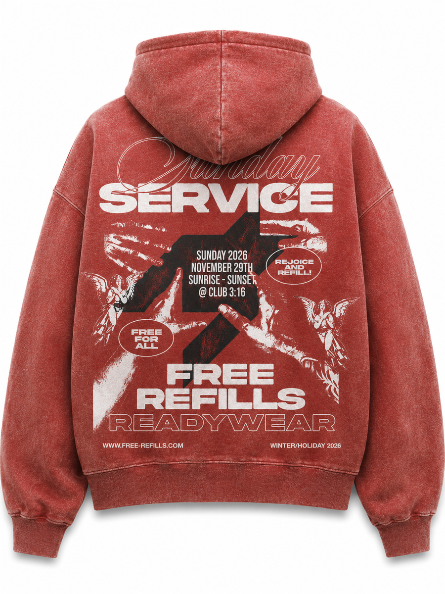 SUNDAY SERVICE HOODIE FREE REFILLS