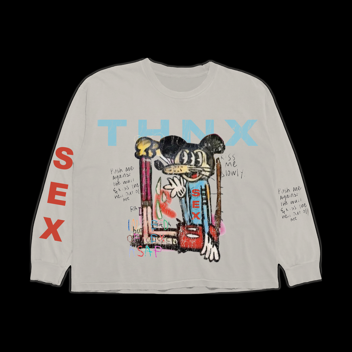 BLOW ME LONG SLEEVE TEE THNX FOR NOTHING