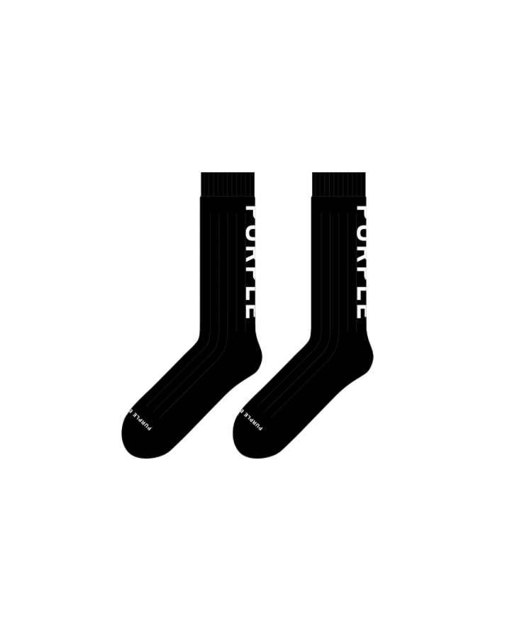 PURPLE BRAND Socks, Logo, Black, Left Side