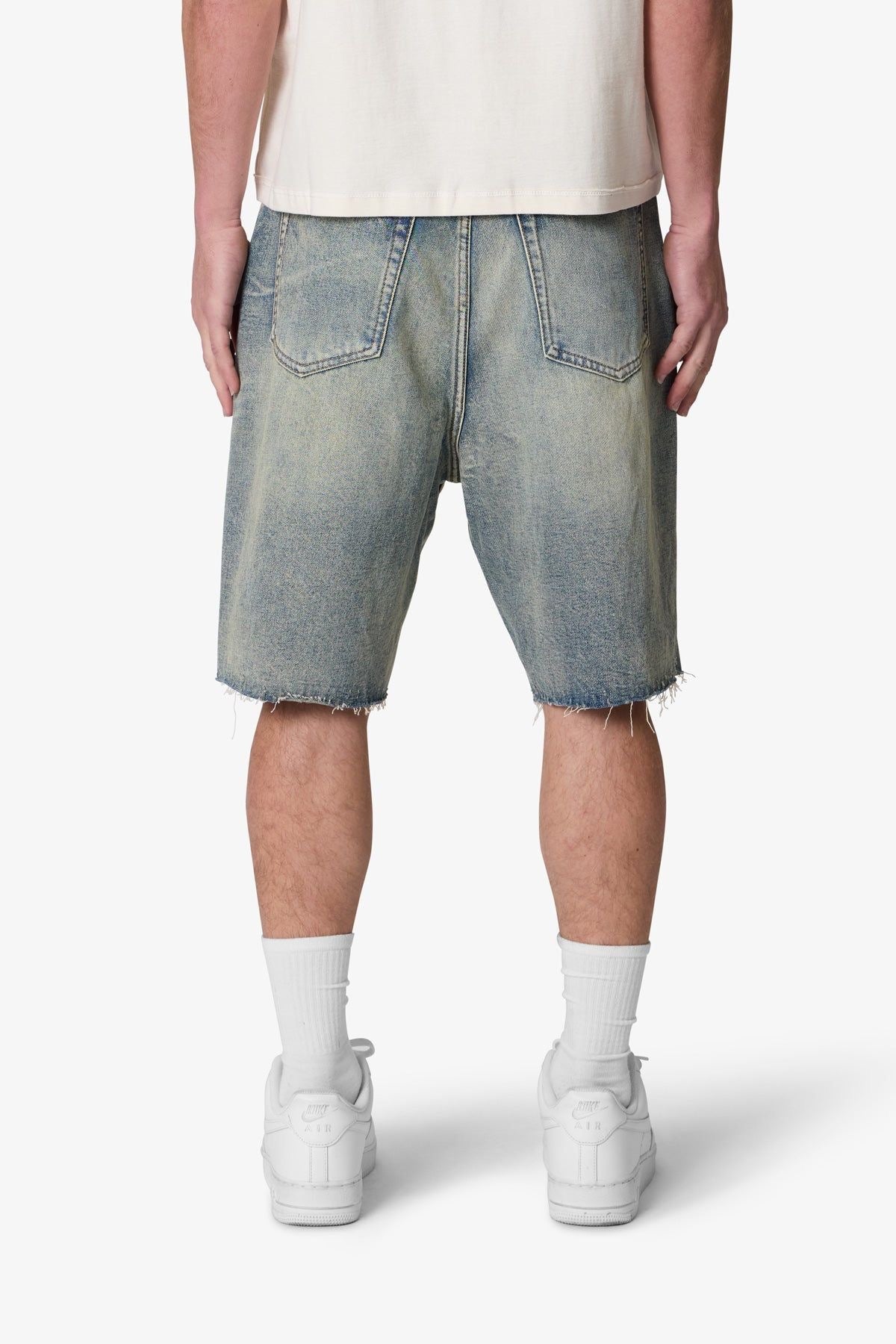 BAGGY RIPPED DENIM SHORTS MNML