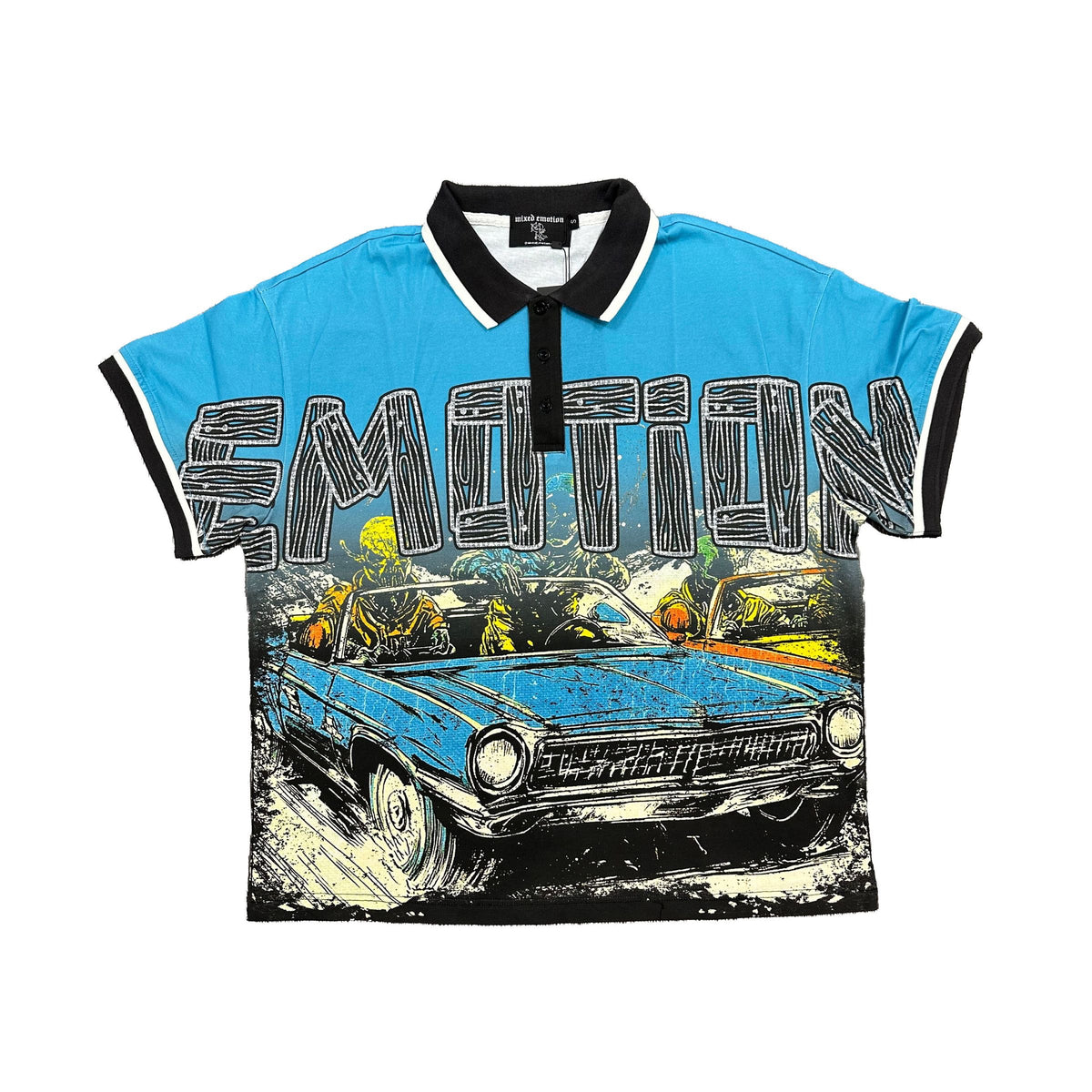 ROAD RAGE BUTTON UP SHIRT MIXED EMOTION