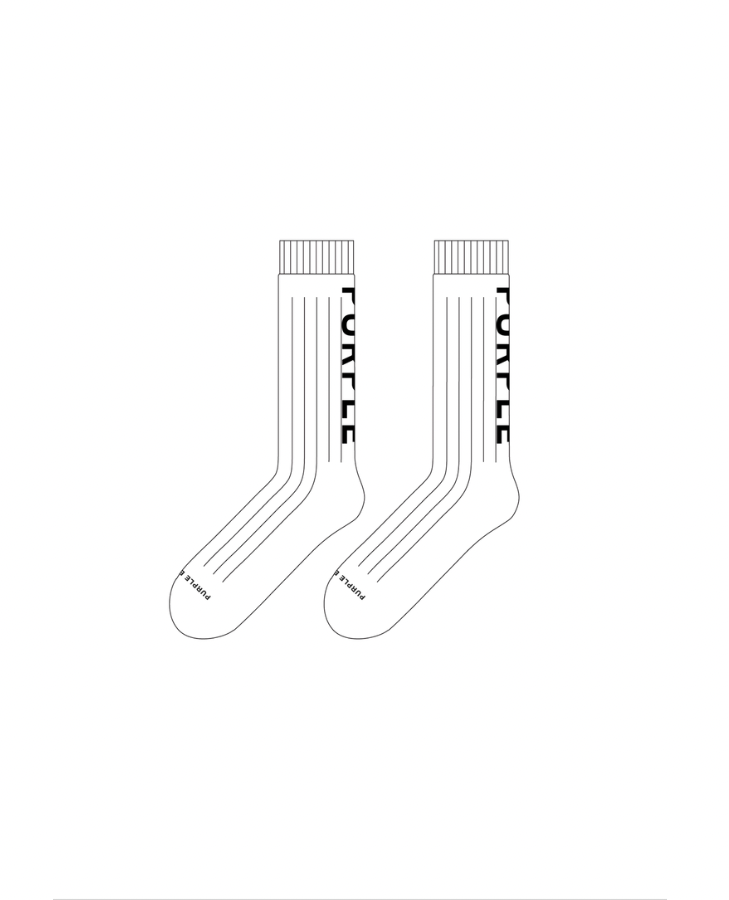 PURPLE BRAND Socks, Logo, White, Left Side