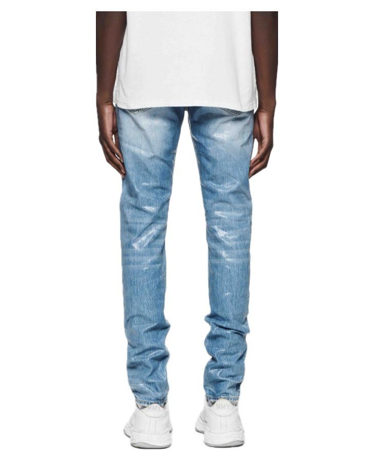 Purple Brand, P001 Skinny Jean, Light Indigo, Wax, Back