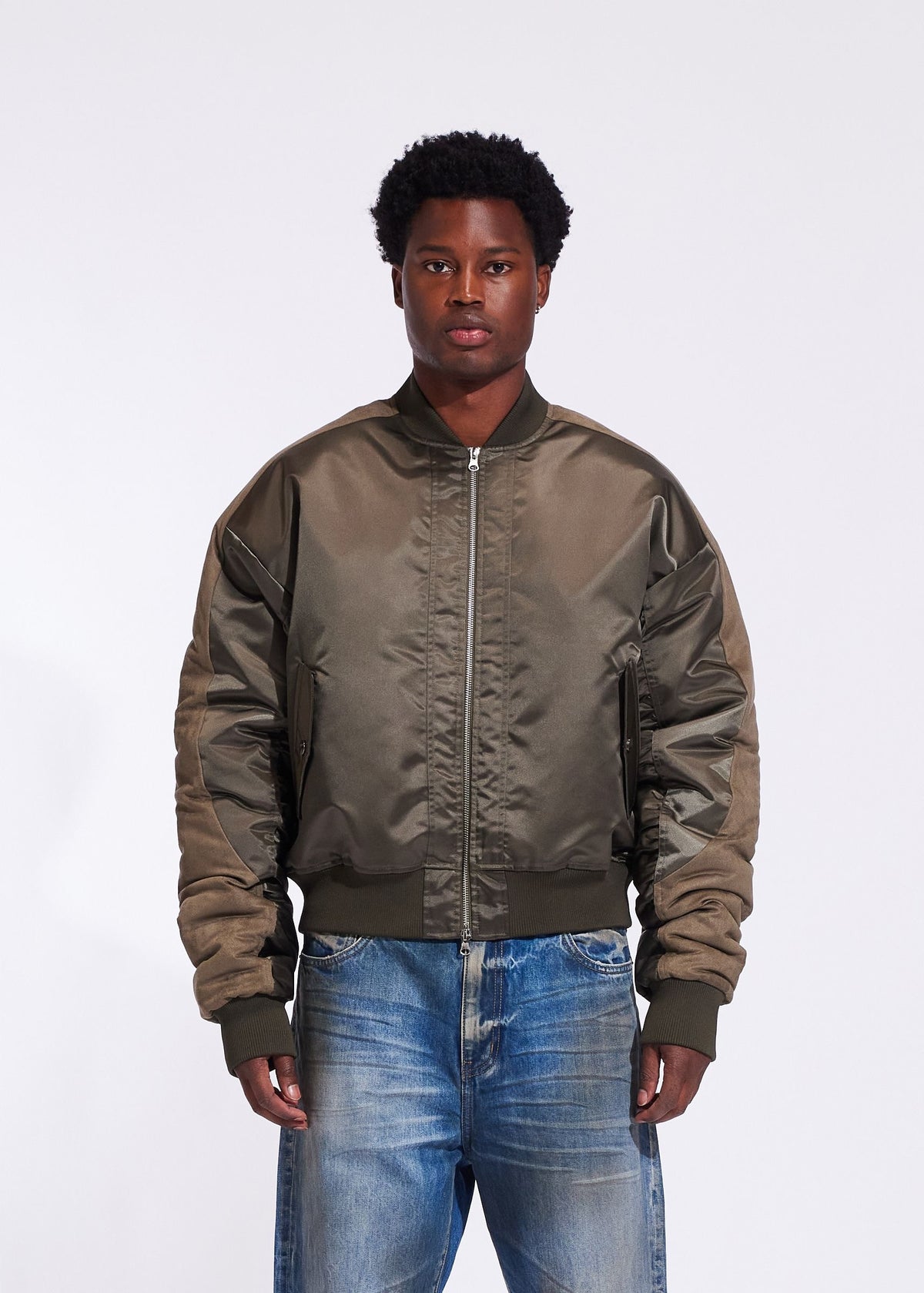 CLEAN BOMBER JACKET CRYSP DENIM