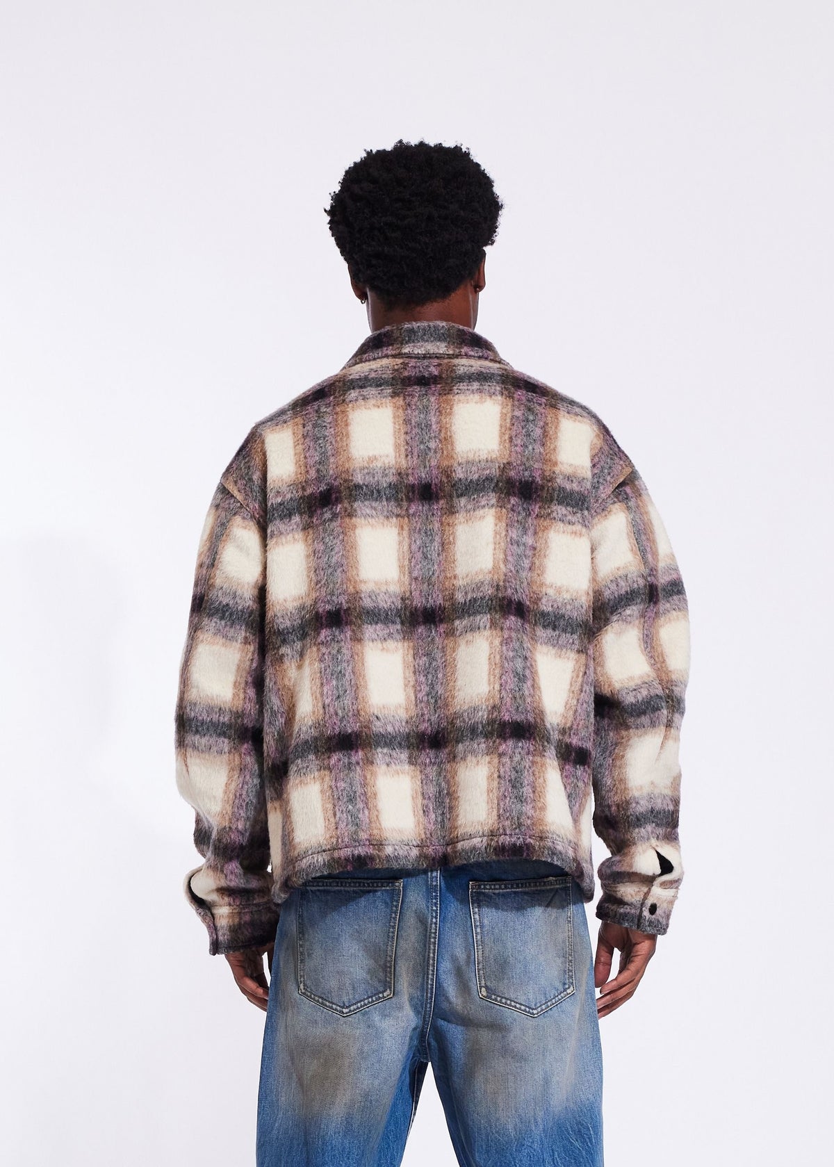 IRVINE MOHAIR SHACKET CRYSP DENIM