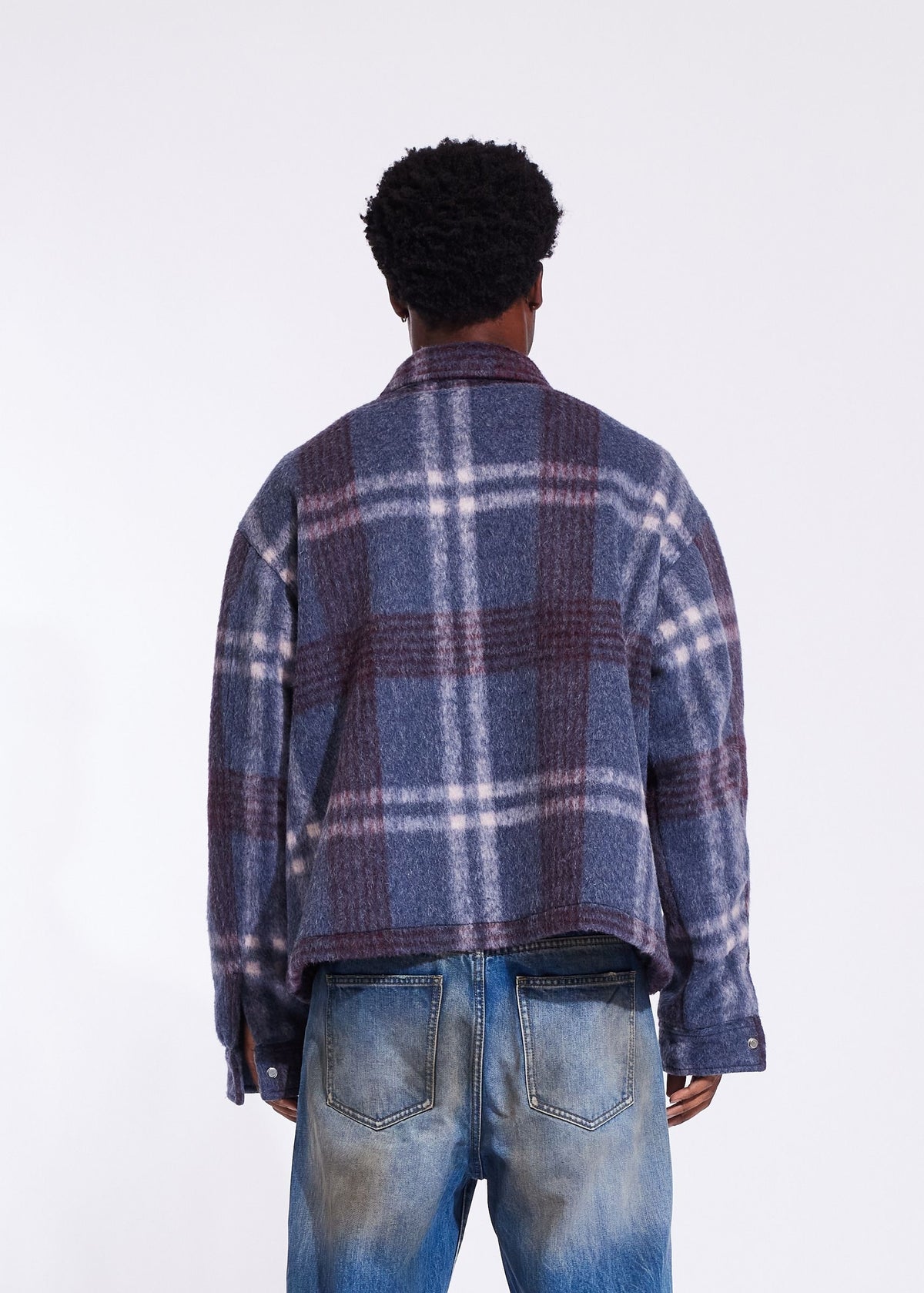 IRVINE MOHAIR SHACKET CRYSP DENIM
