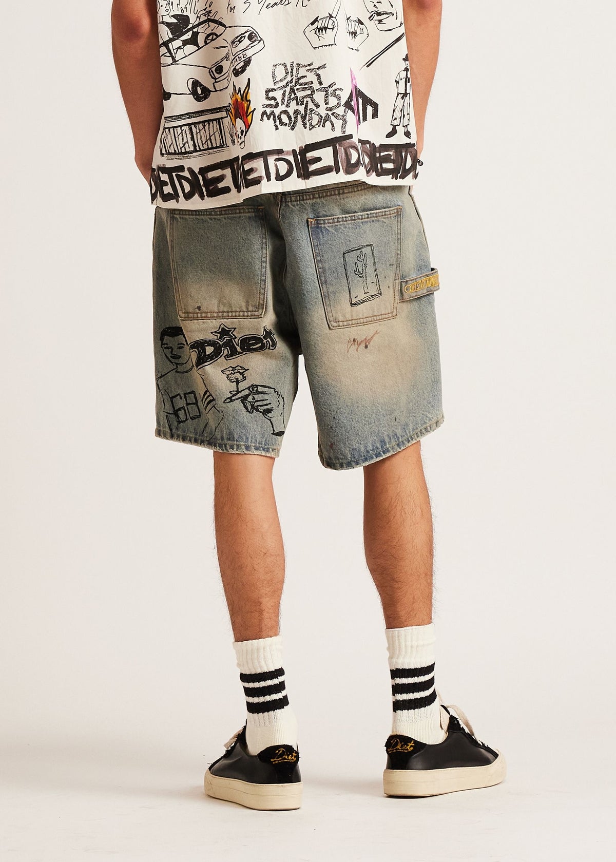 SCRIBBLE DENIM SHORT DSM