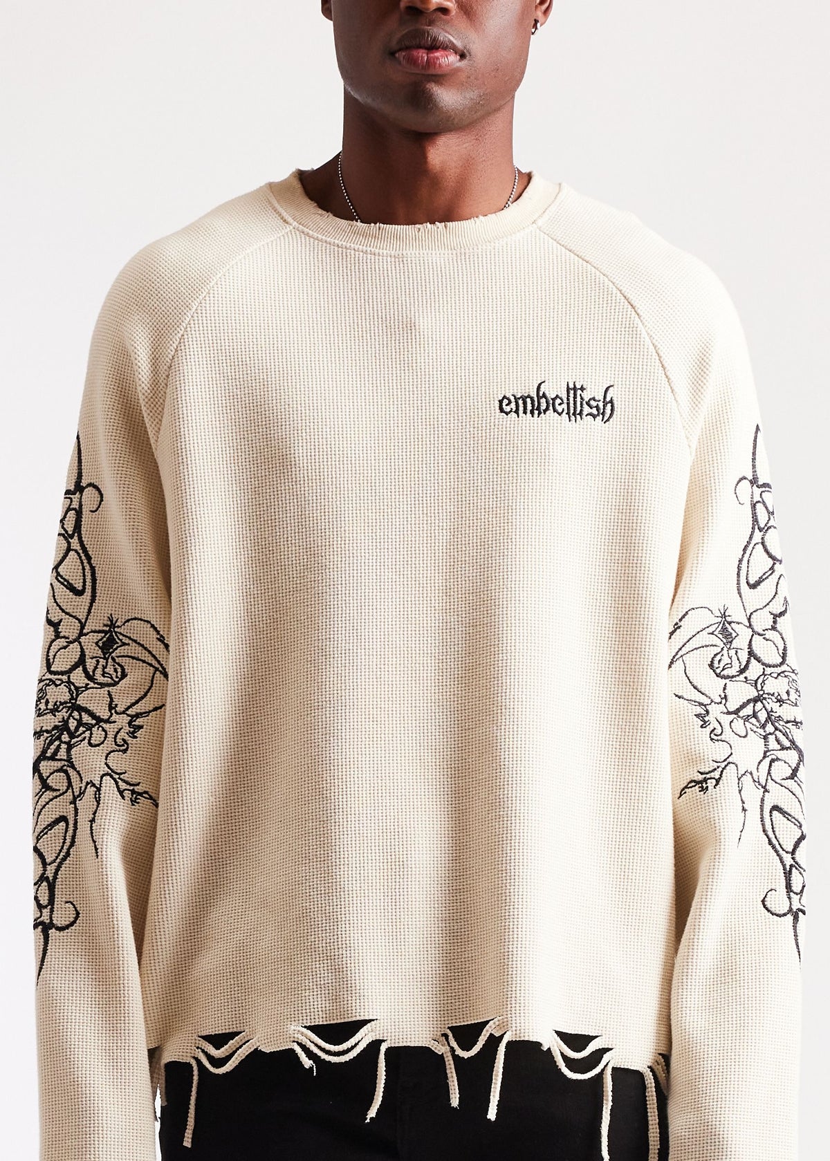 ASHEN THREAD THERMAL SHIRT EMBELLISH