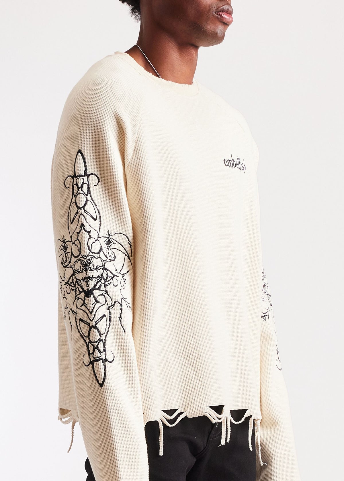 ASHEN THREAD THERMAL SHIRT EMBELLISH