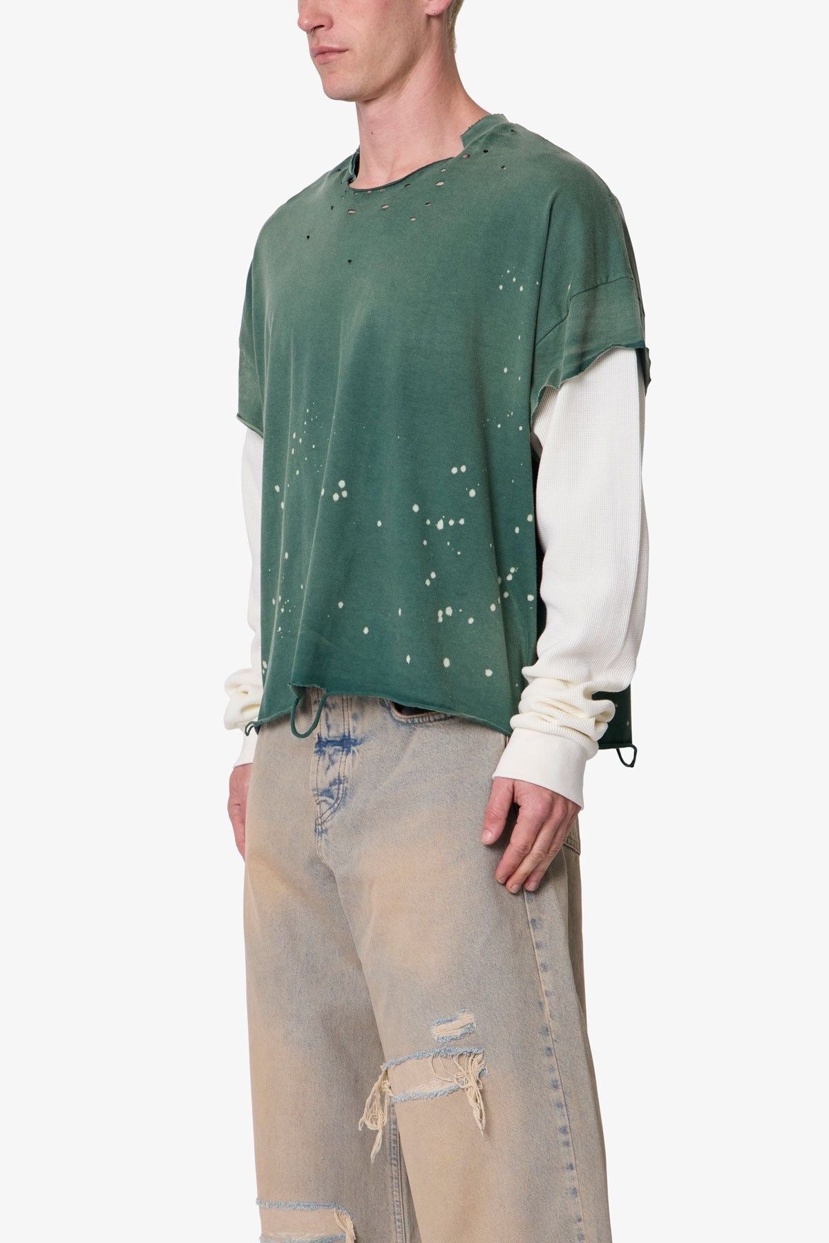 LAYERED DISTRESSED L/S TEE MNML