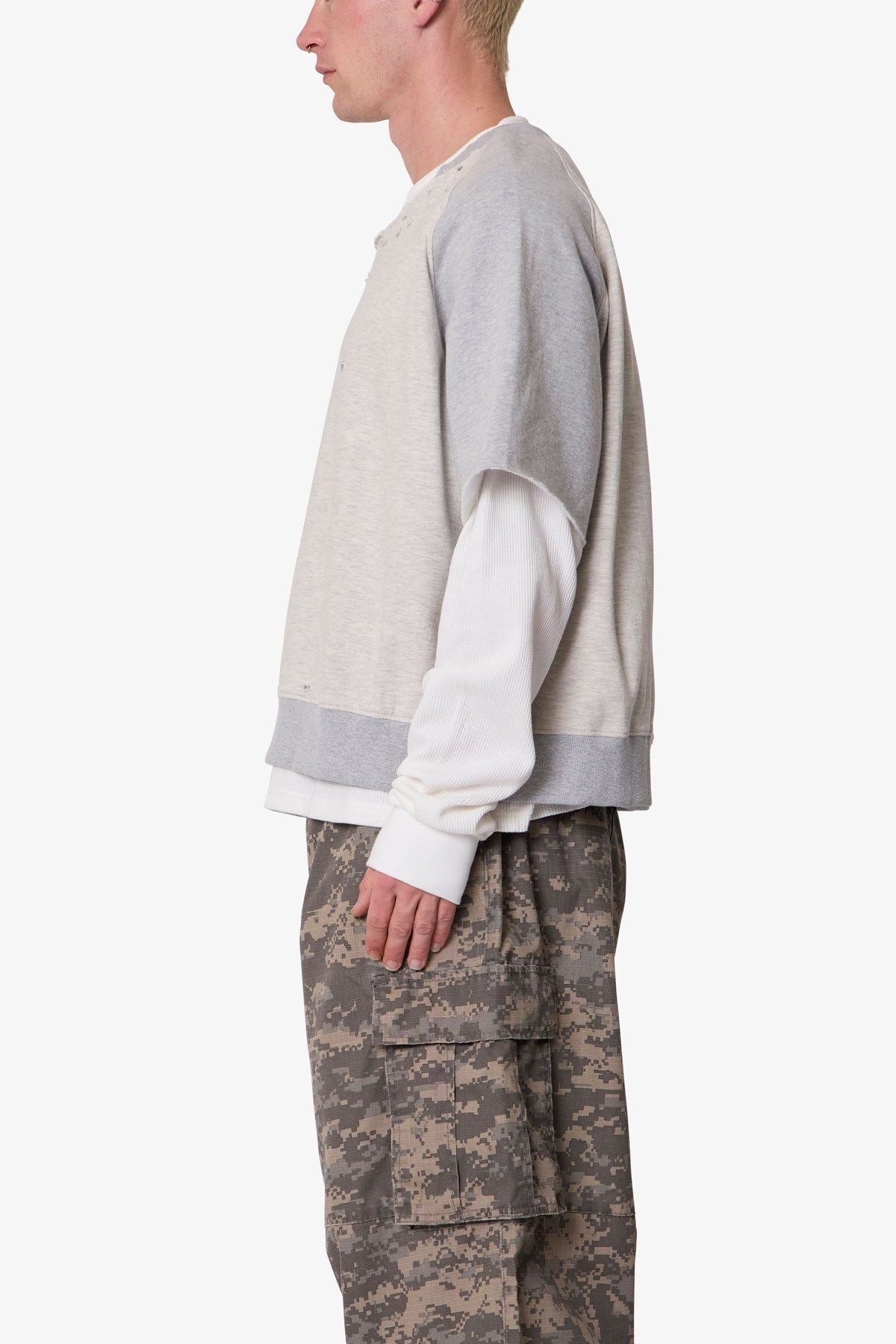 LAYERED THERMAL RAGLAN SWEATER MNML