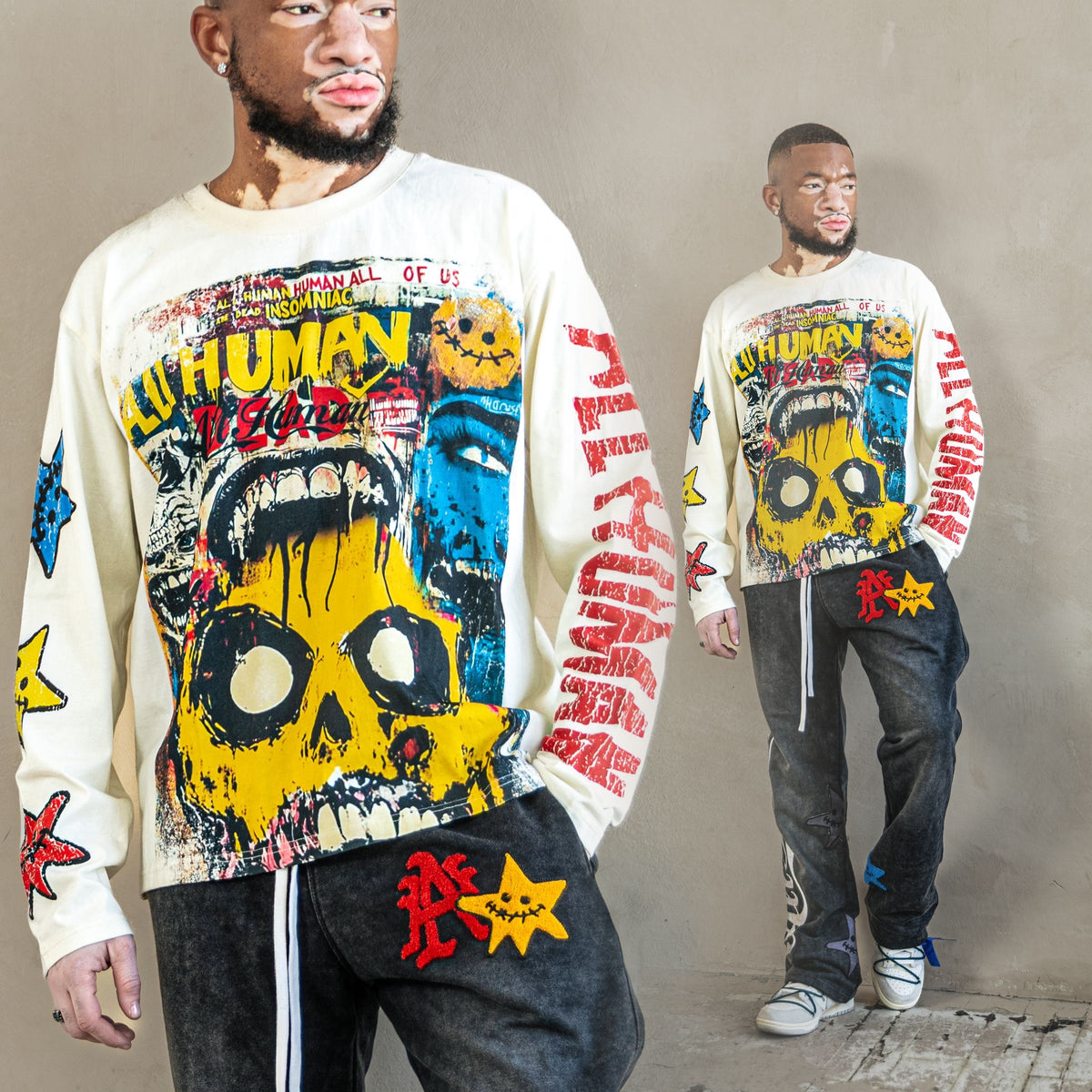 MIDNIGHT MAYHEM LONG SLEEVE TEE ALL HUMAN