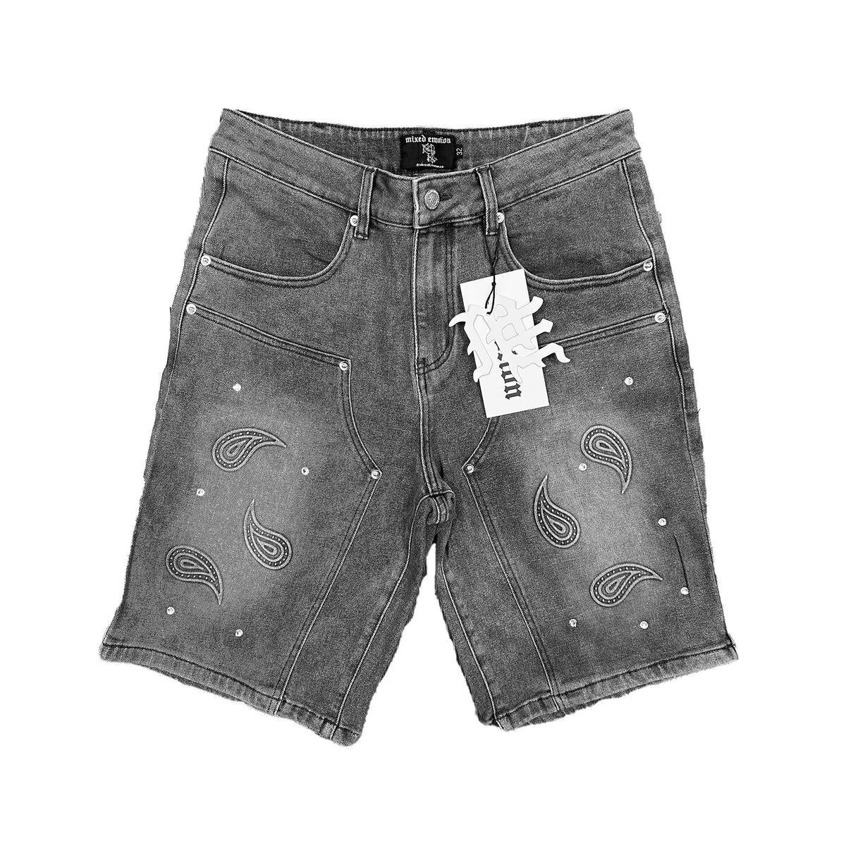 PAISLEY DENIM SHORT MIXED EMOTION