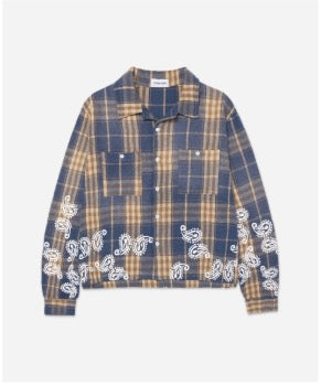 BLUE PLAID PAISLEY FLANNEL RYOKO RAIN