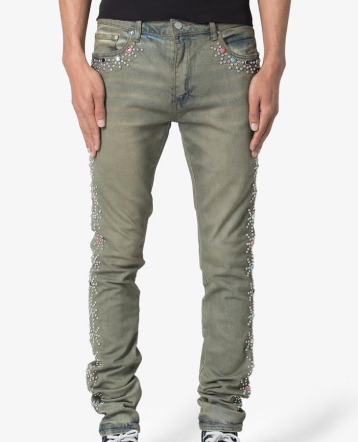 X620 STUDDED SKINNY DENIM MNML