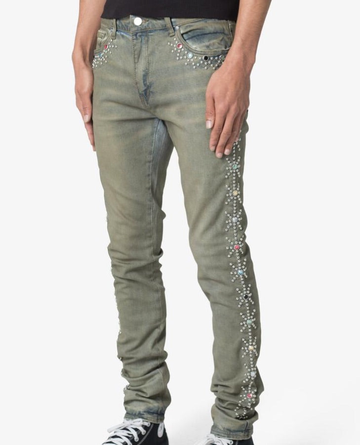 X620 STUDDED SKINNY DENIM MNML