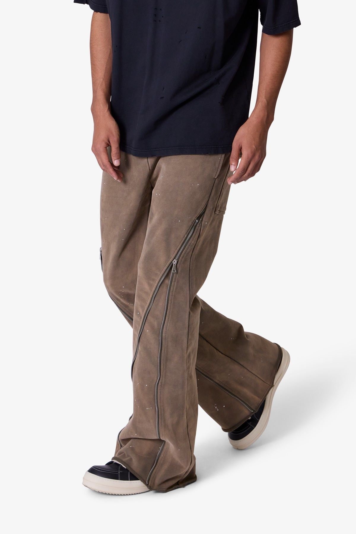 ZIPPER FLARE SWEATPANTS MNML