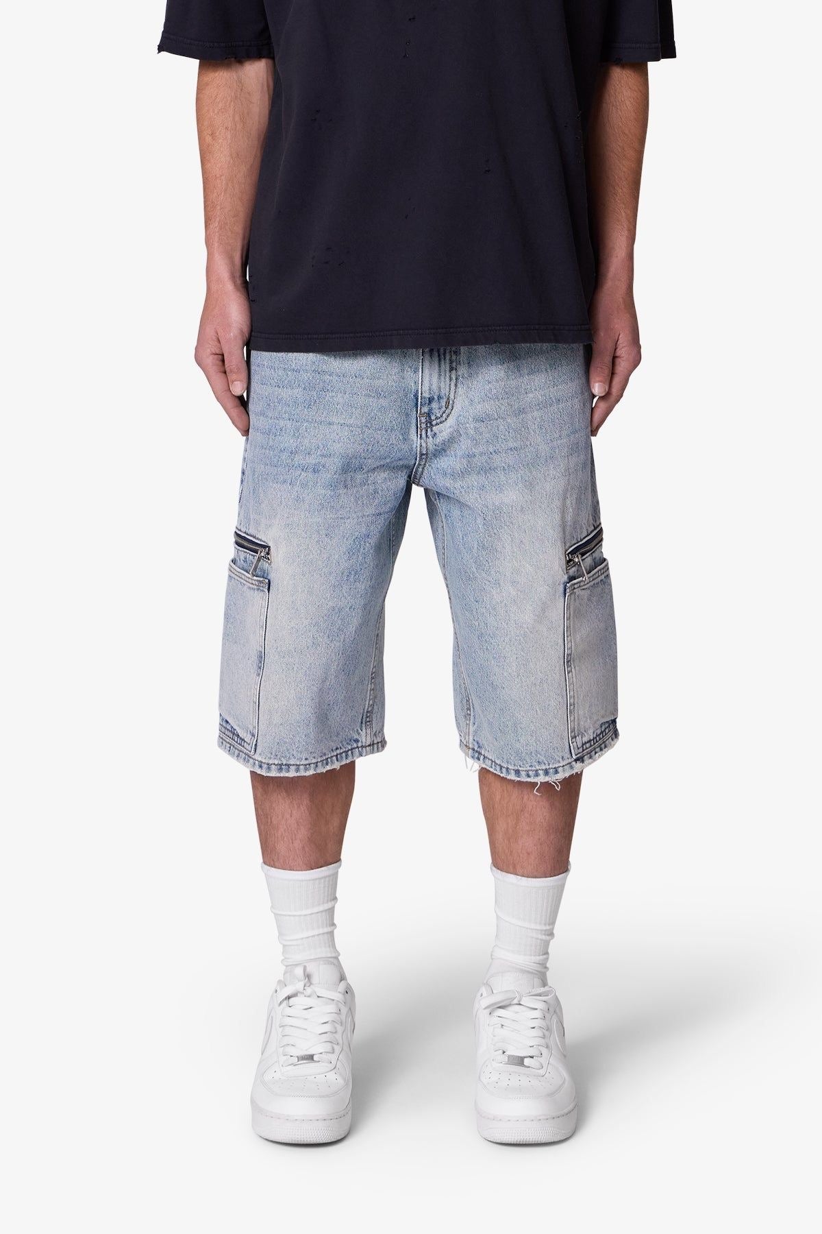 ZIPPER TEETH DENIM SHORT MNML