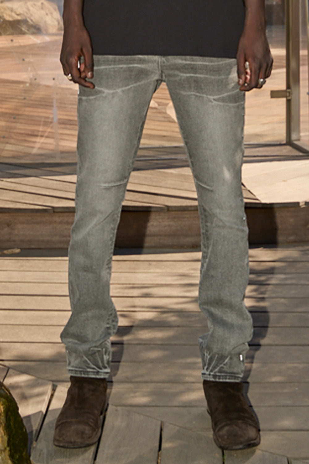 BRYANT SKINNY JEAN IRON HAZE SIDE CROSS