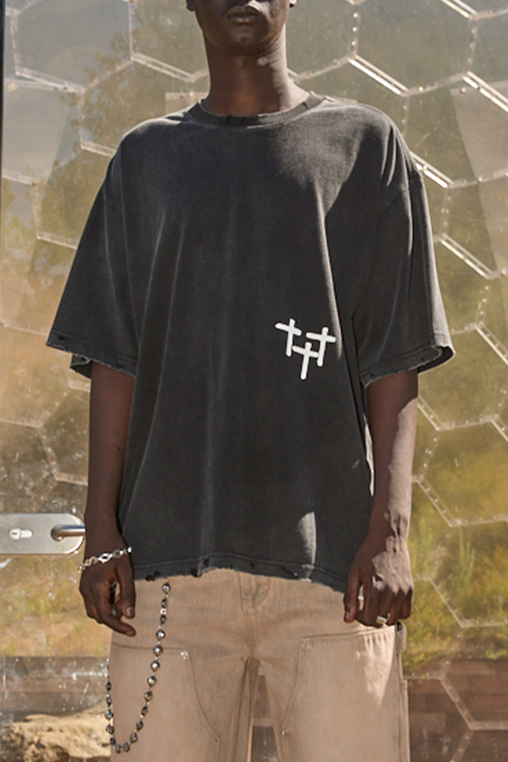 COLIN OVERSIZED TEE BLACK SMOKY STARS RTA