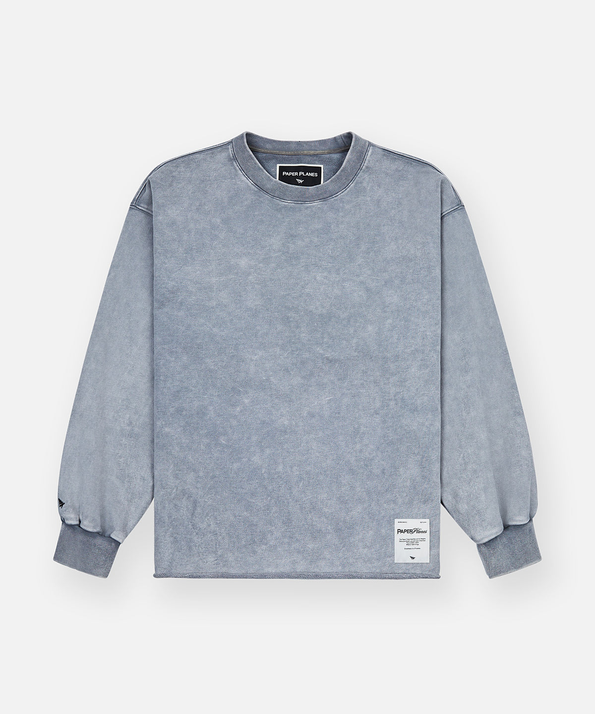 SNOW WASH OPEN CREWNECK PAPER PLANES