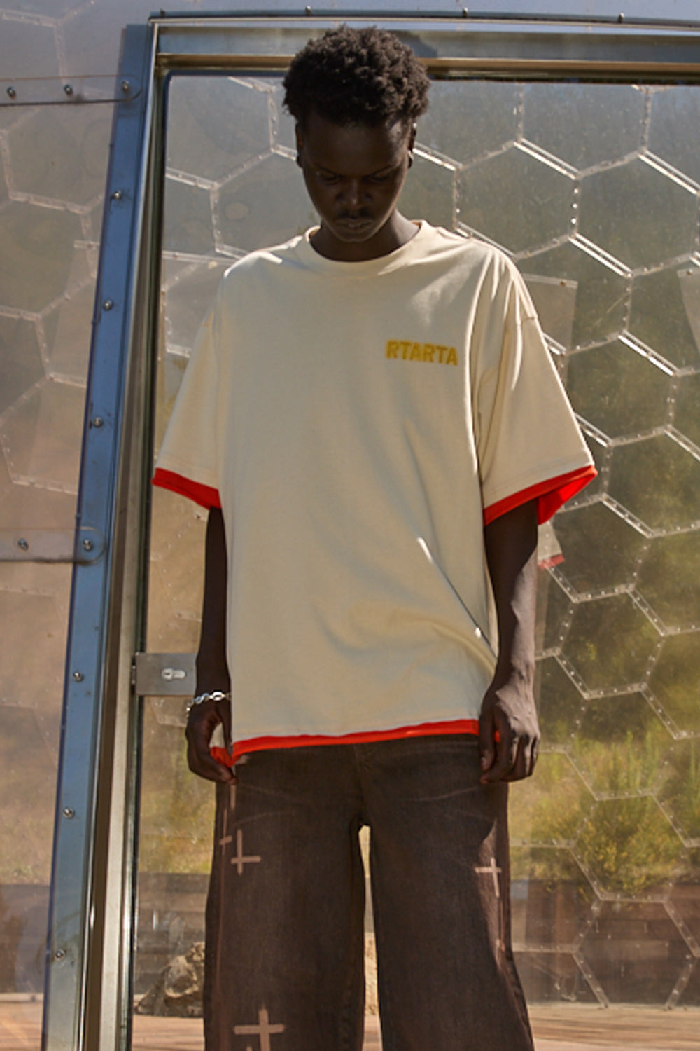 ELIAN DOUBLE LAYERED TEE RAW RTA