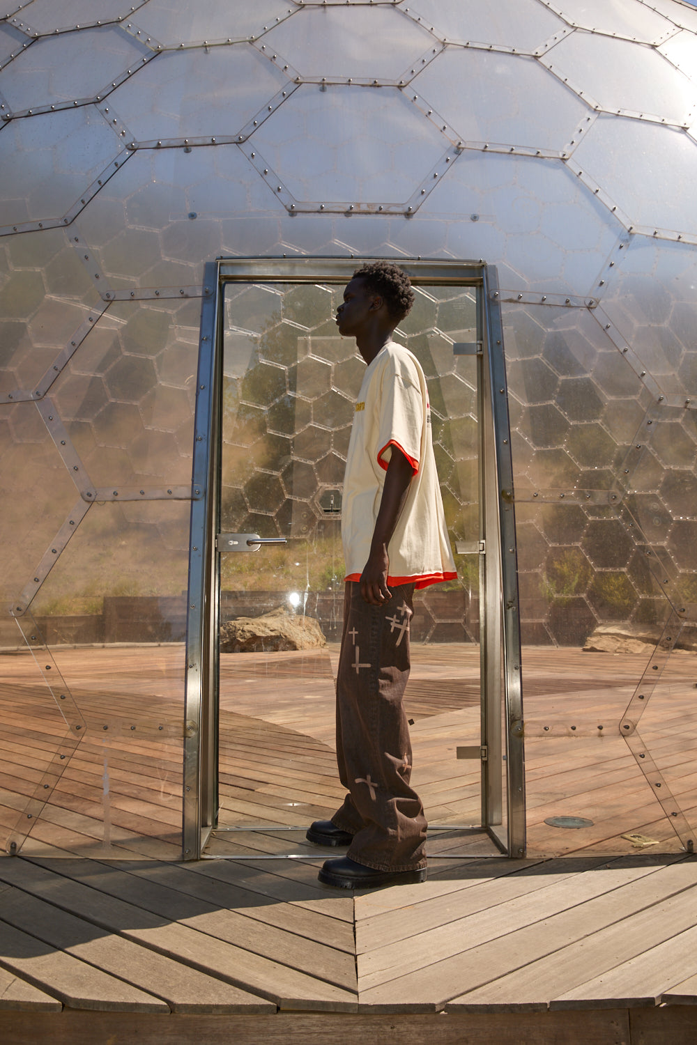 ELIAN DOUBLE LAYERED TEE RAW RTA