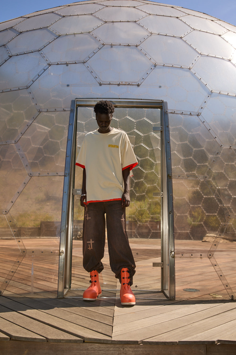 ELIAN DOUBLE LAYERED TEE RAW RTA