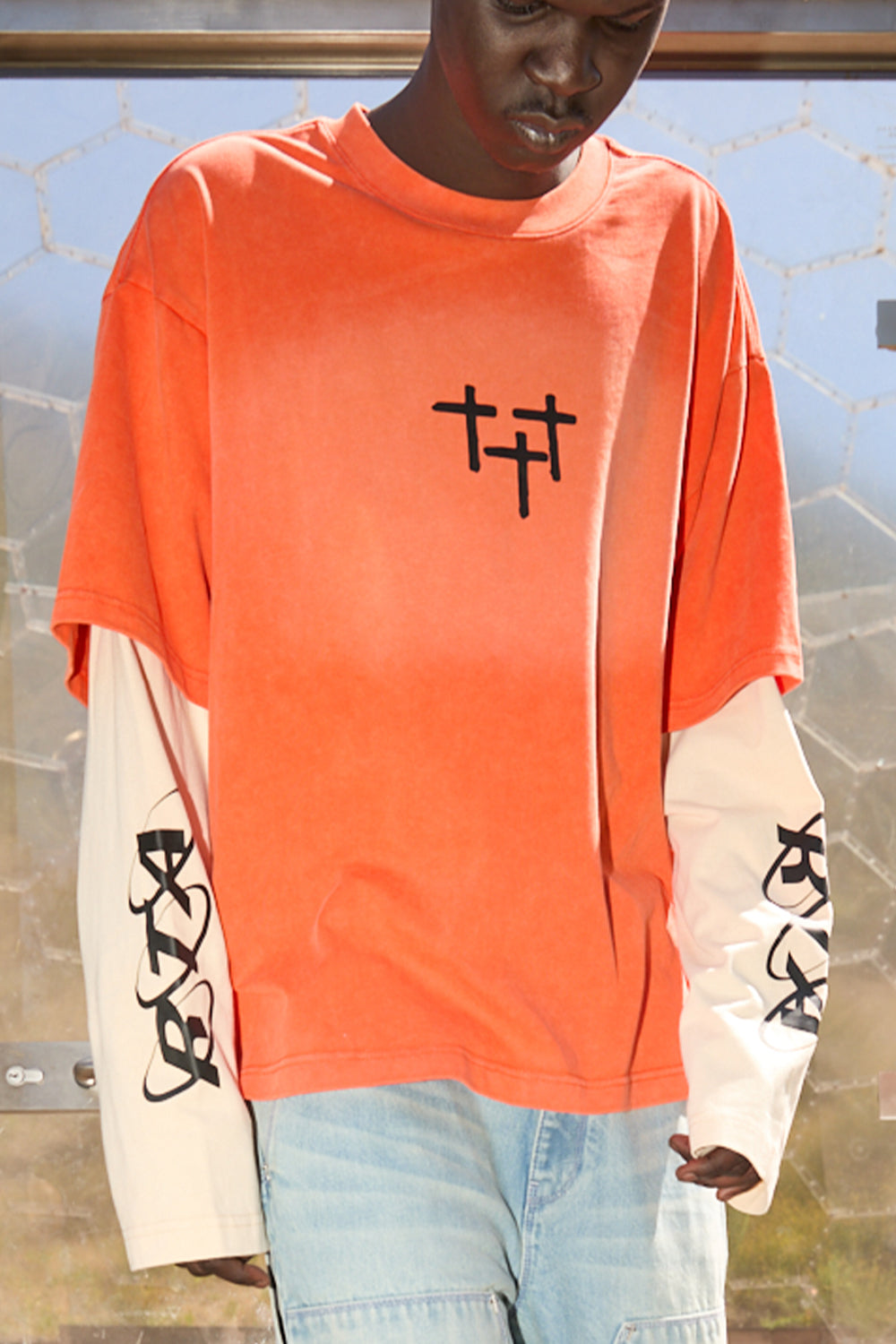 LORIS DOUBLE LAYERED L/S TEE ORANGE PLANETARY RTA