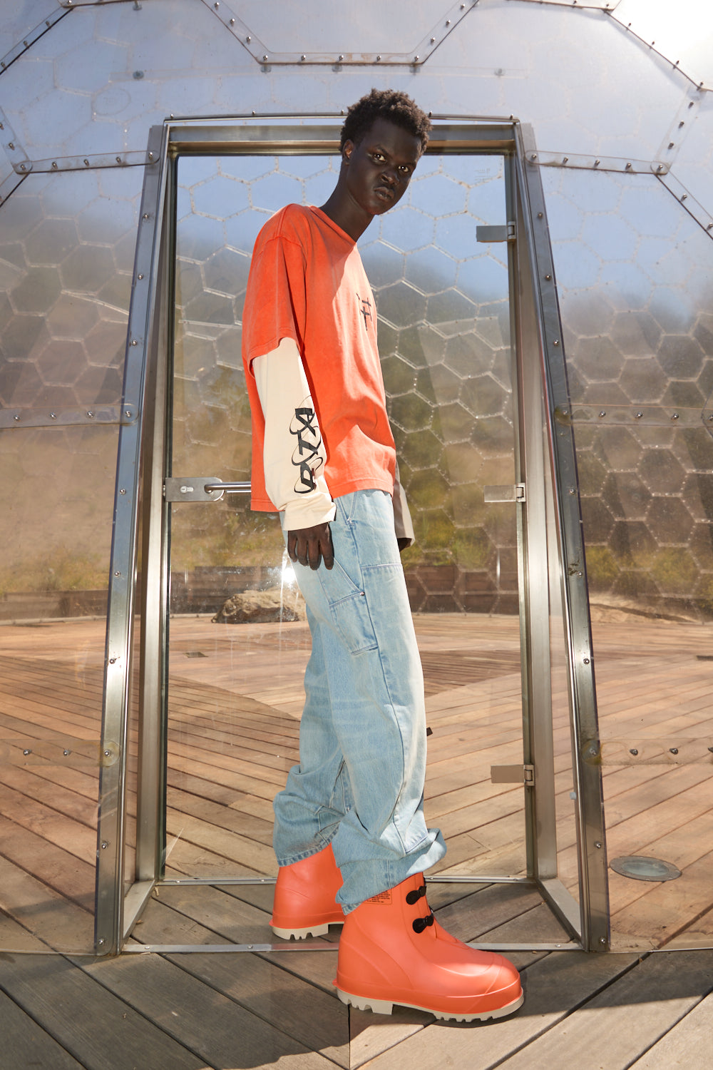 LORIS DOUBLE LAYERED L/S TEE ORANGE PLANETARY RTA