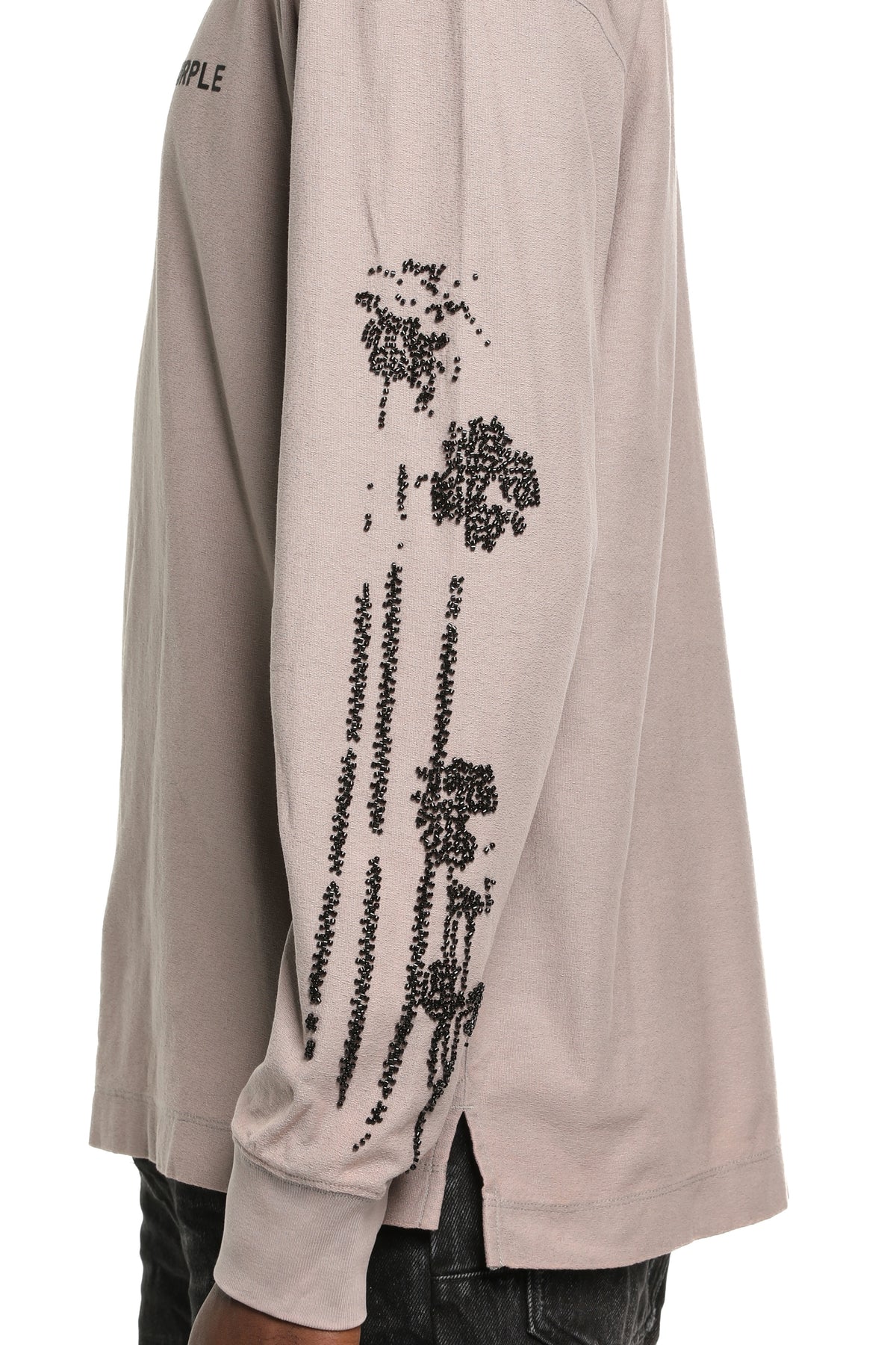 P204-TSRS226 TEXTURED L/S TEE PURPLE BRAND