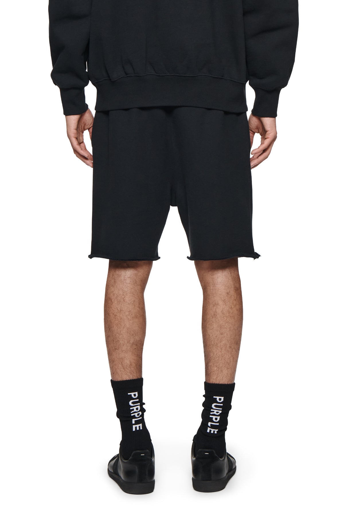 P446-HWSQ226 HWT FLEECE SHORT PURPLE BRAND