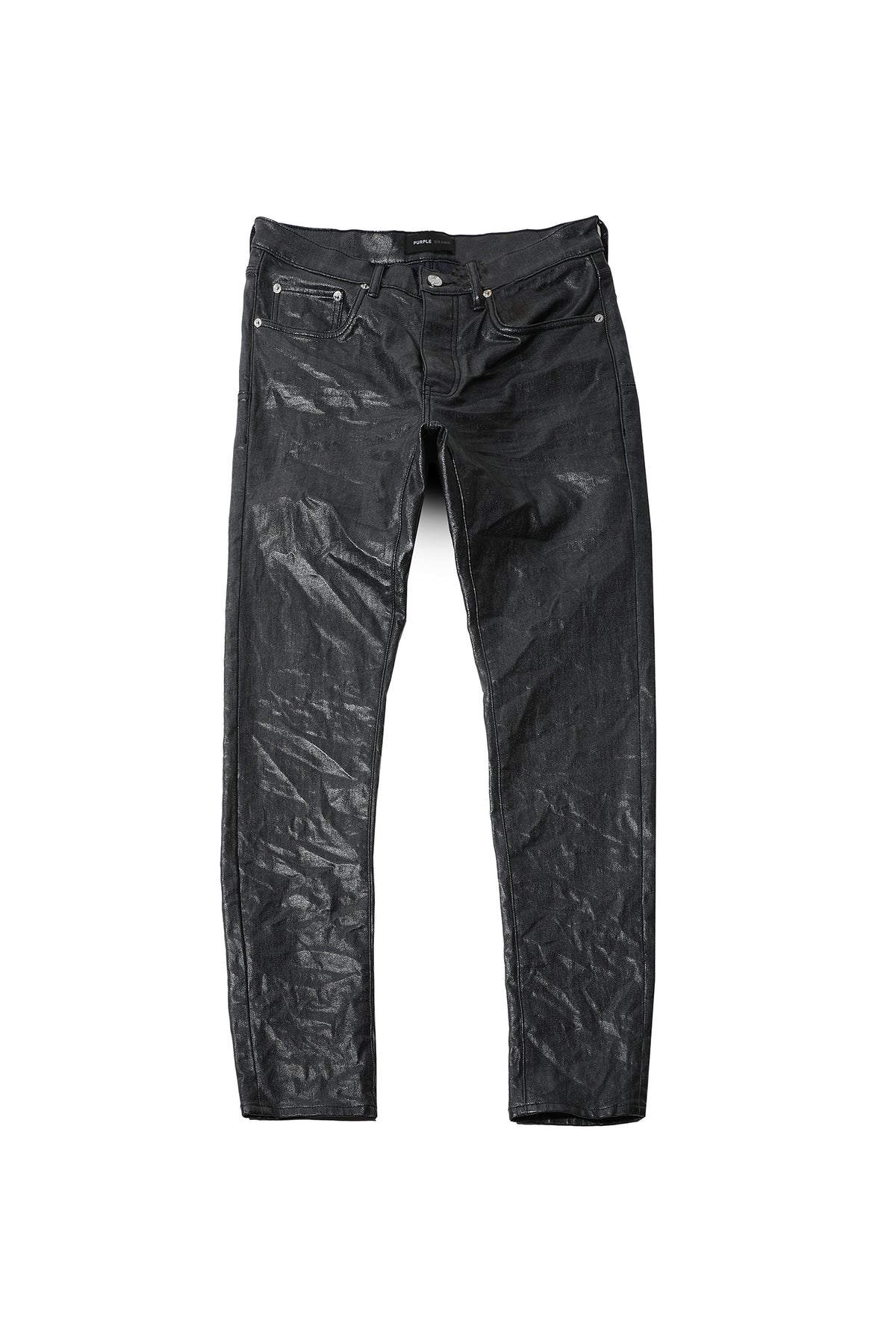 Purple Brand, P001 Skinny Jean, Wax, Black, Front